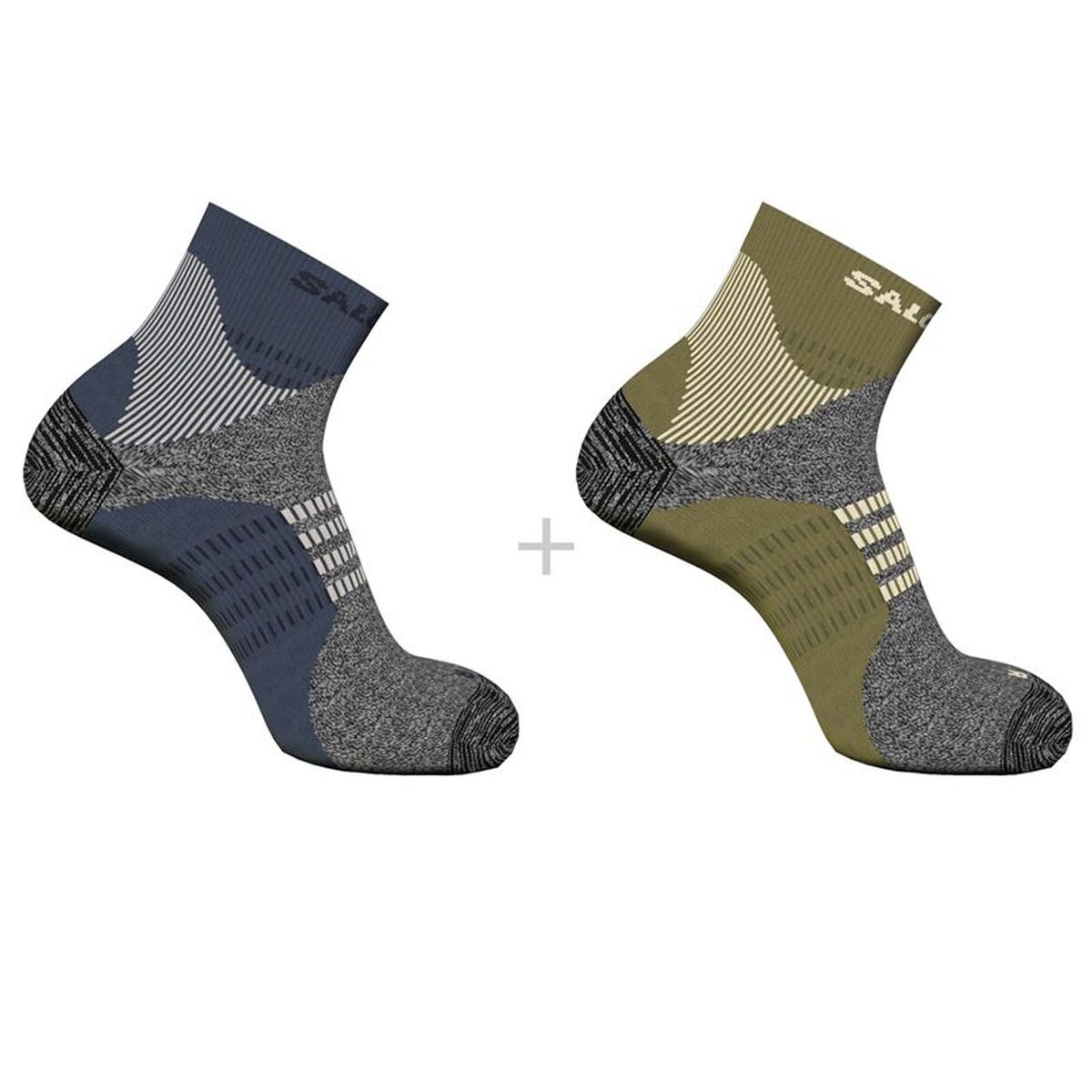Sports Socks Salomon X Ultra Access Quarter Olive 2 pairs
