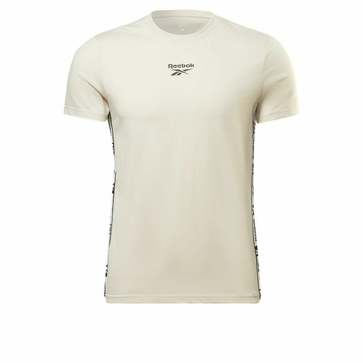 Men’s Short Sleeve T-Shirt Reebok Identity Tape Beige S