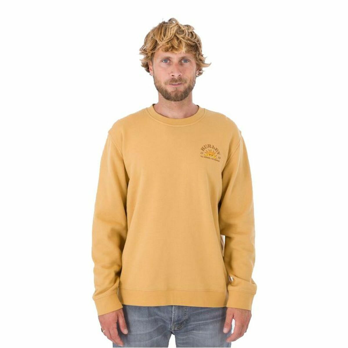 Men’s Sweatshirt without Hood Hurley No Bummers Ocre S