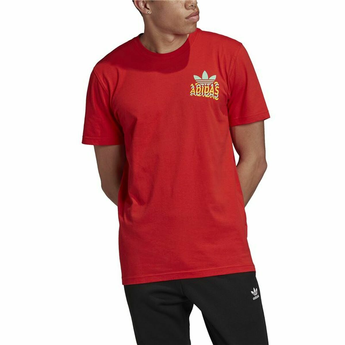 Men’s Short Sleeve T-Shirt Adidas Multifade  Red XL
