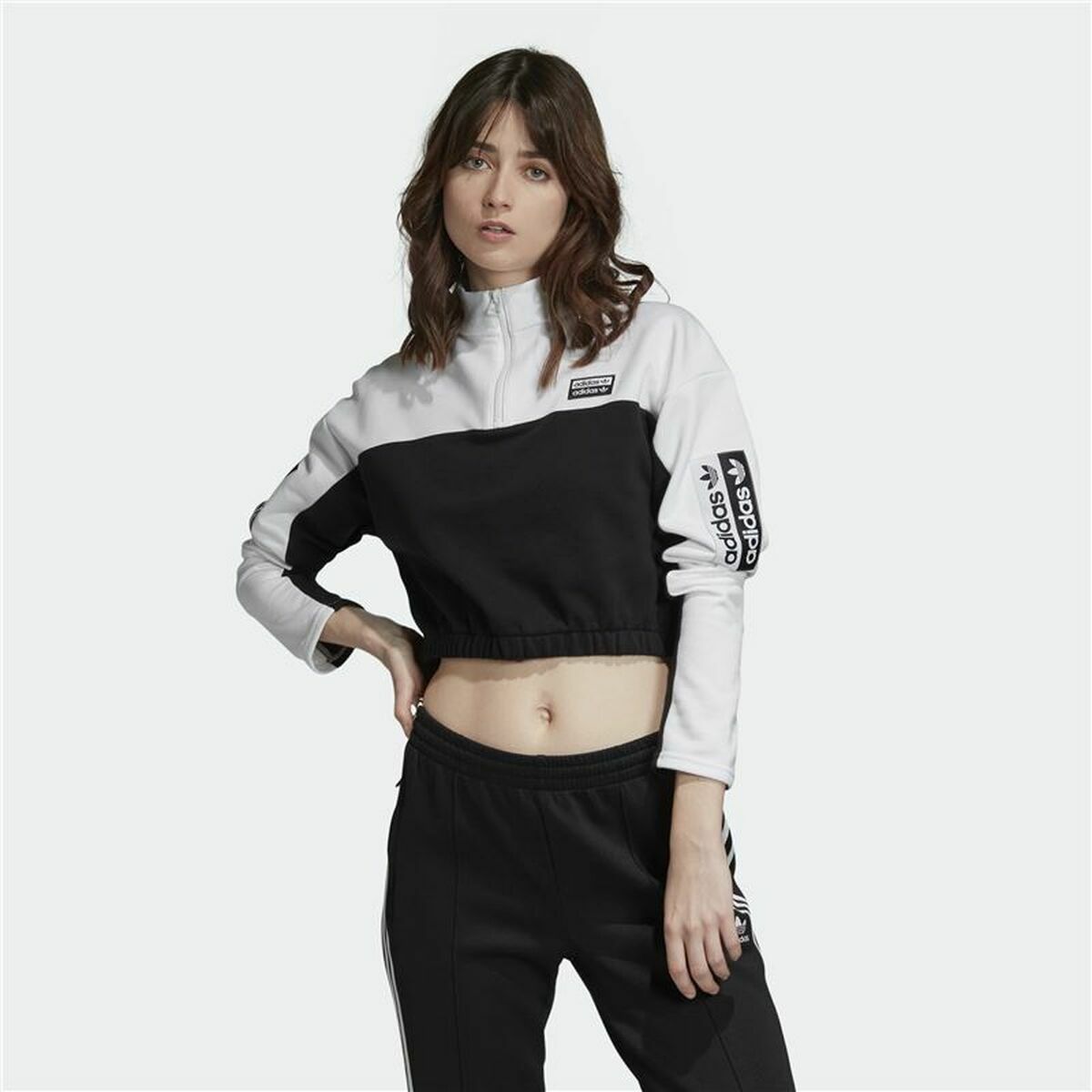 Women’s Short Sleeve T-Shirt Adidas Cropped  White 38