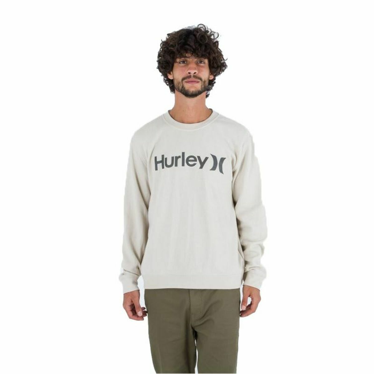 Men’s Sweatshirt without Hood Hurley One&Only Solid Soft green M