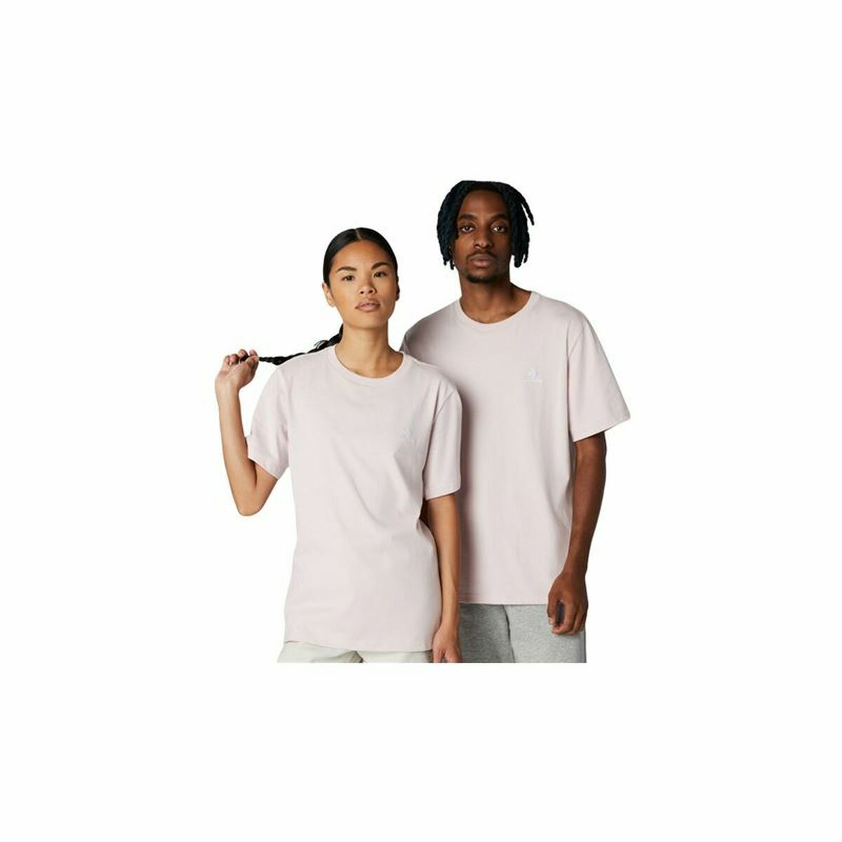 Unisex Short Sleeve T-Shirt Converse Classic Fit Left Chest Star Chevron Light Pink S
