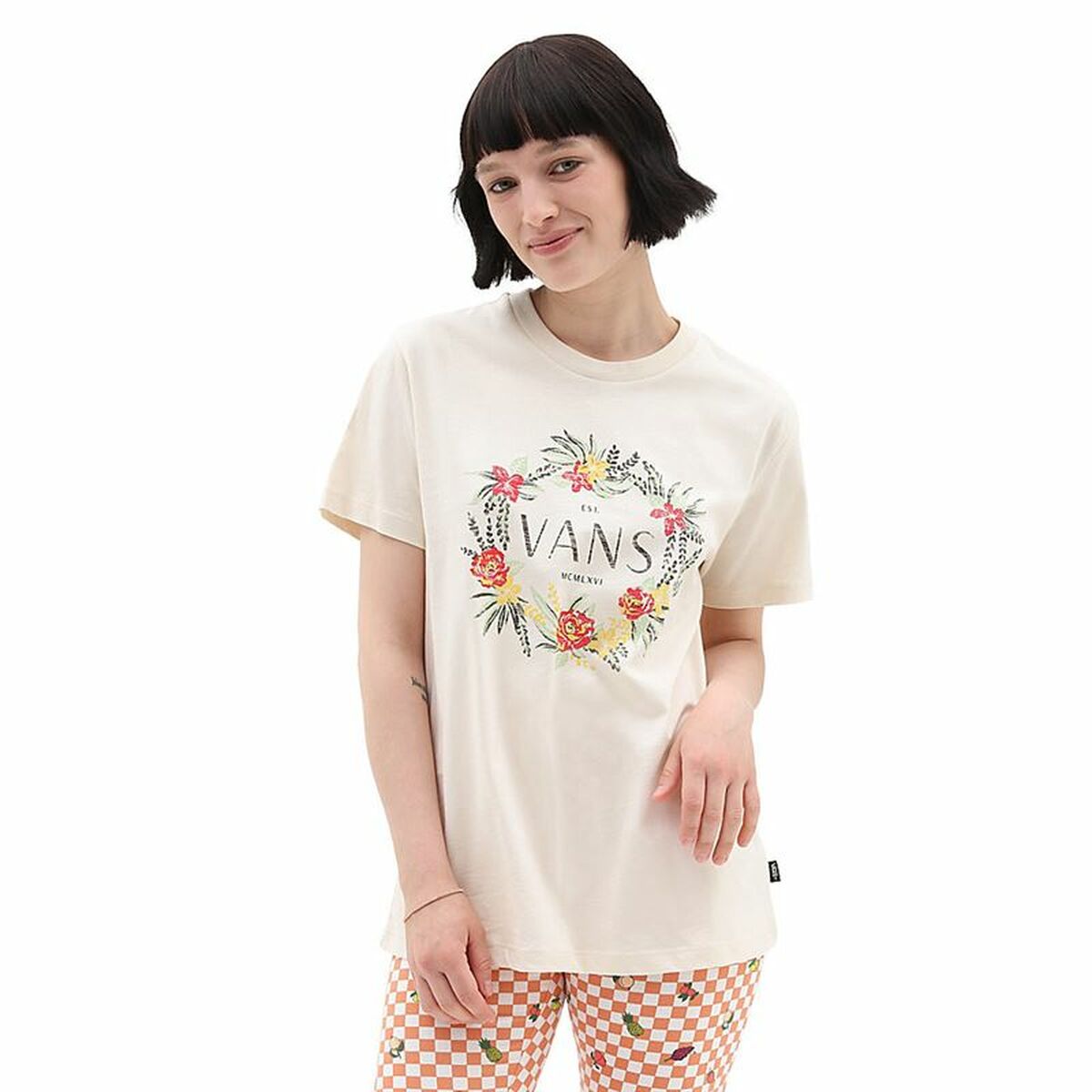 Women’s Short Sleeve T-Shirt Vans Wreath Of Flowers Bff Tee-B  S