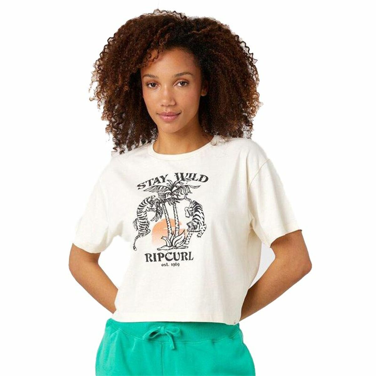Short Sleeve T-Shirt Rip Curl Stay Wild  White XS