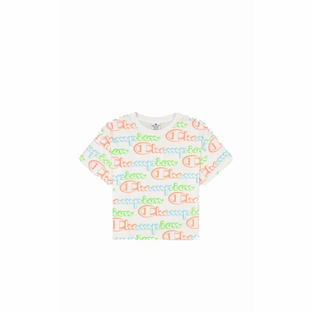 Women’s Short Sleeve T-Shirt Champion Crewneck Croptop White S