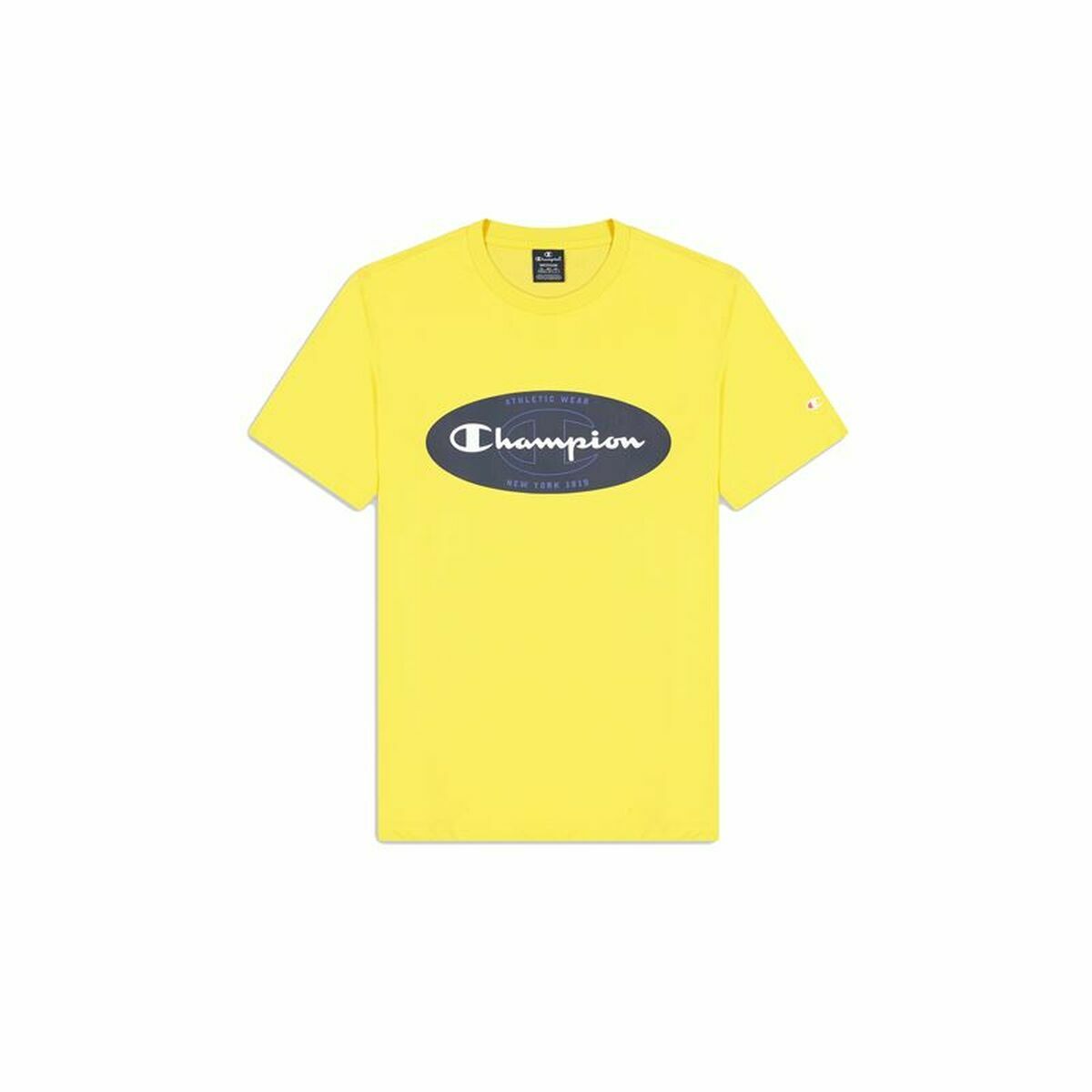 Men’s Short Sleeve T-Shirt Champion Crewneck Yellow S