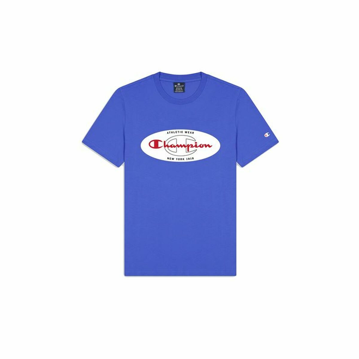 Men’s Short Sleeve T-Shirt Champion Crewneck Blue XL