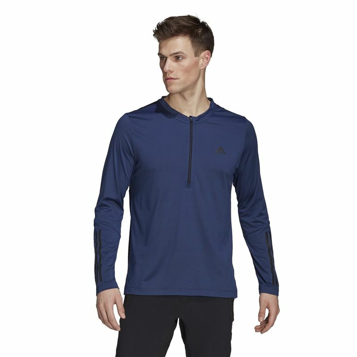 Men’s Long Sleeve T-Shirt Adidas Training 1/4-Zip Dark blue S