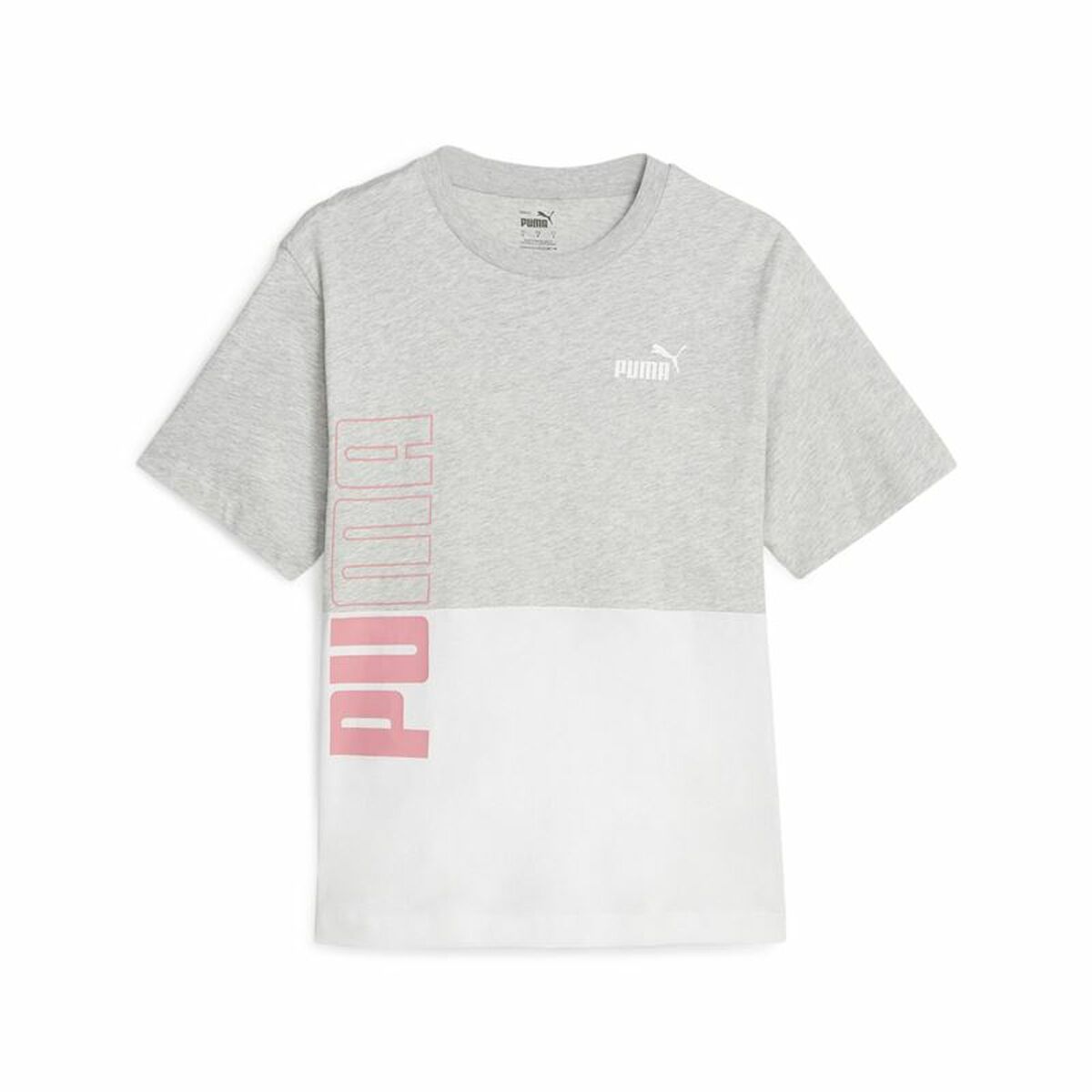 Women’s Short Sleeve T-Shirt Puma Power Colorblock White Grey S