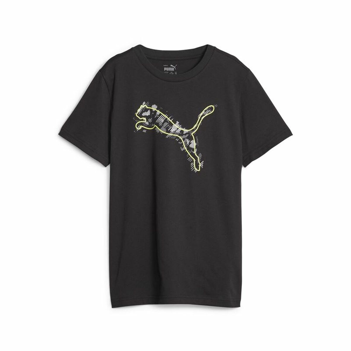 Child's Short Sleeve T-Shirt Puma Active Sports Graphic Black 13-14 Years