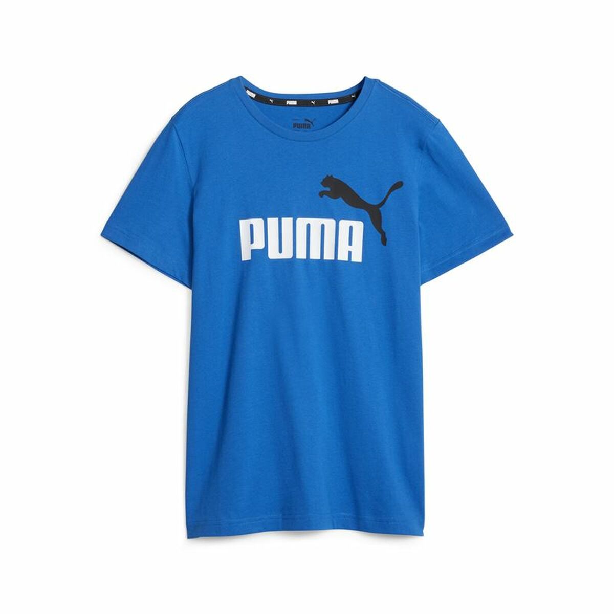 Child's Short Sleeve T-Shirt Puma Ess+ 2 Col Logo Blue 3-4 Years