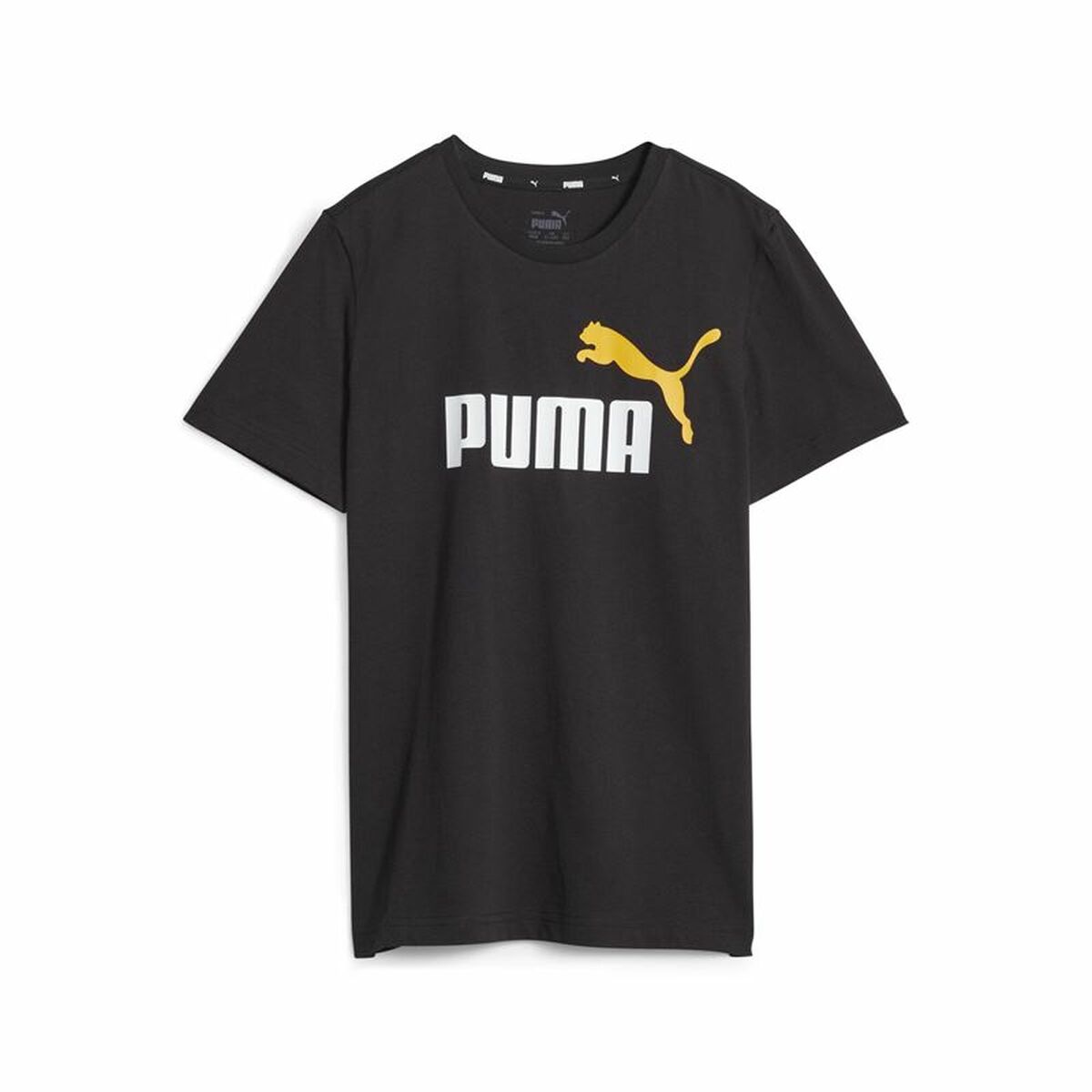 Child's Short Sleeve T-Shirt Puma Ess+ 2 Col Logo Black 9-10 Years