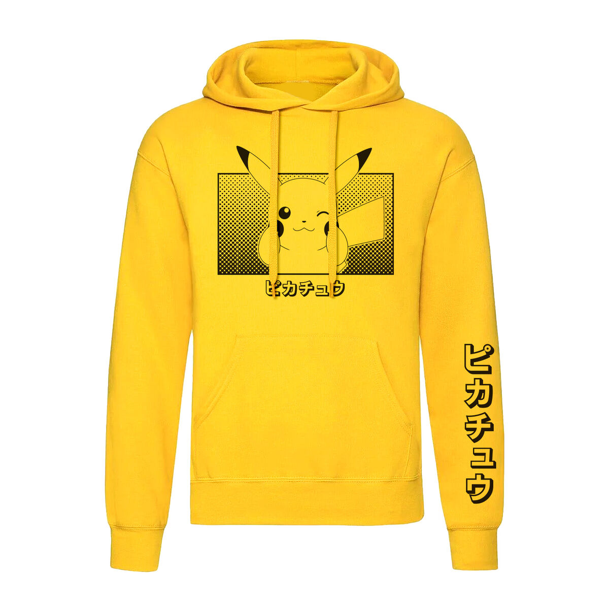Unisex Hoodie Pokémon Pikachu Katakana Yellow S