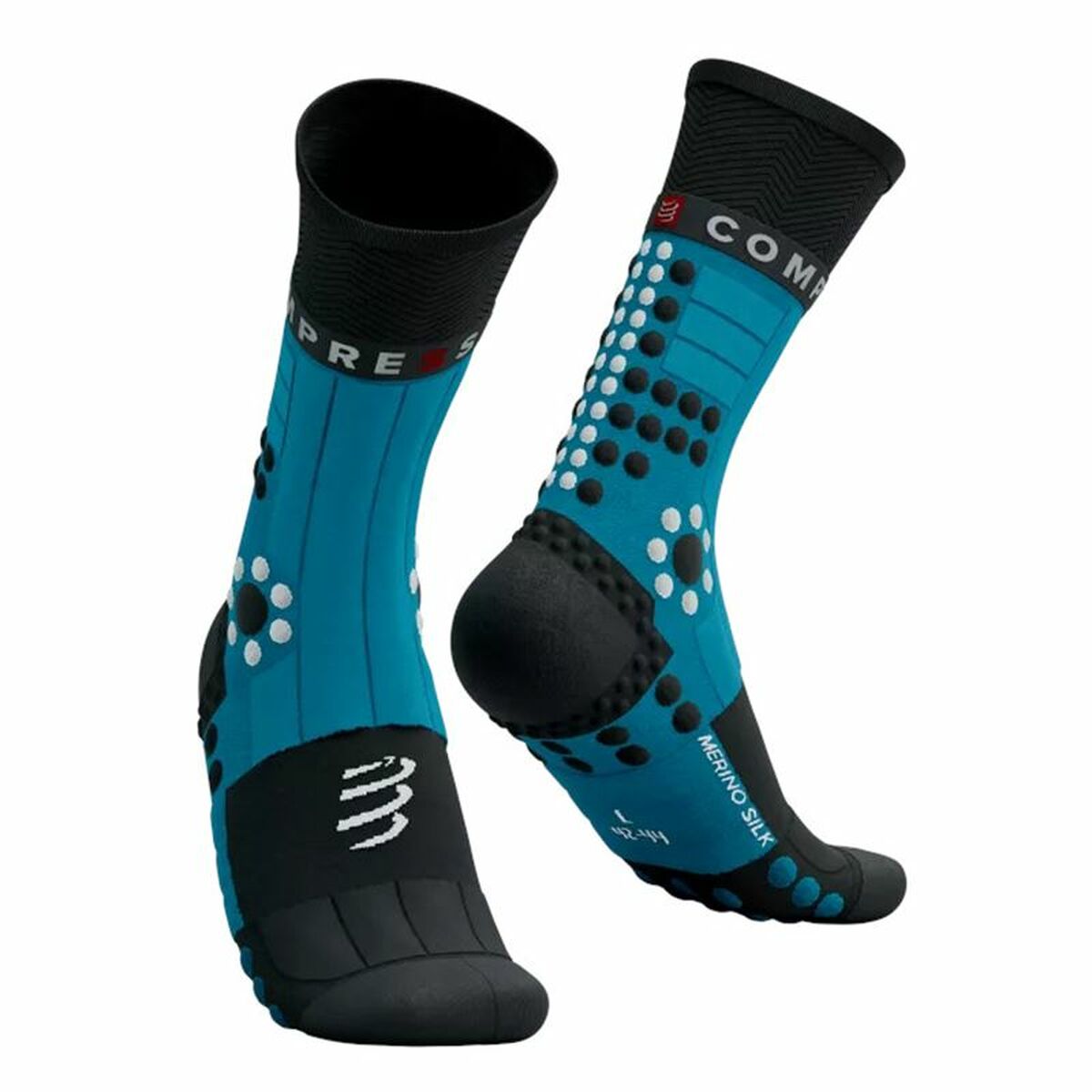 Sports Socks Compressport Pro Racing Black/Blue Black 45-48