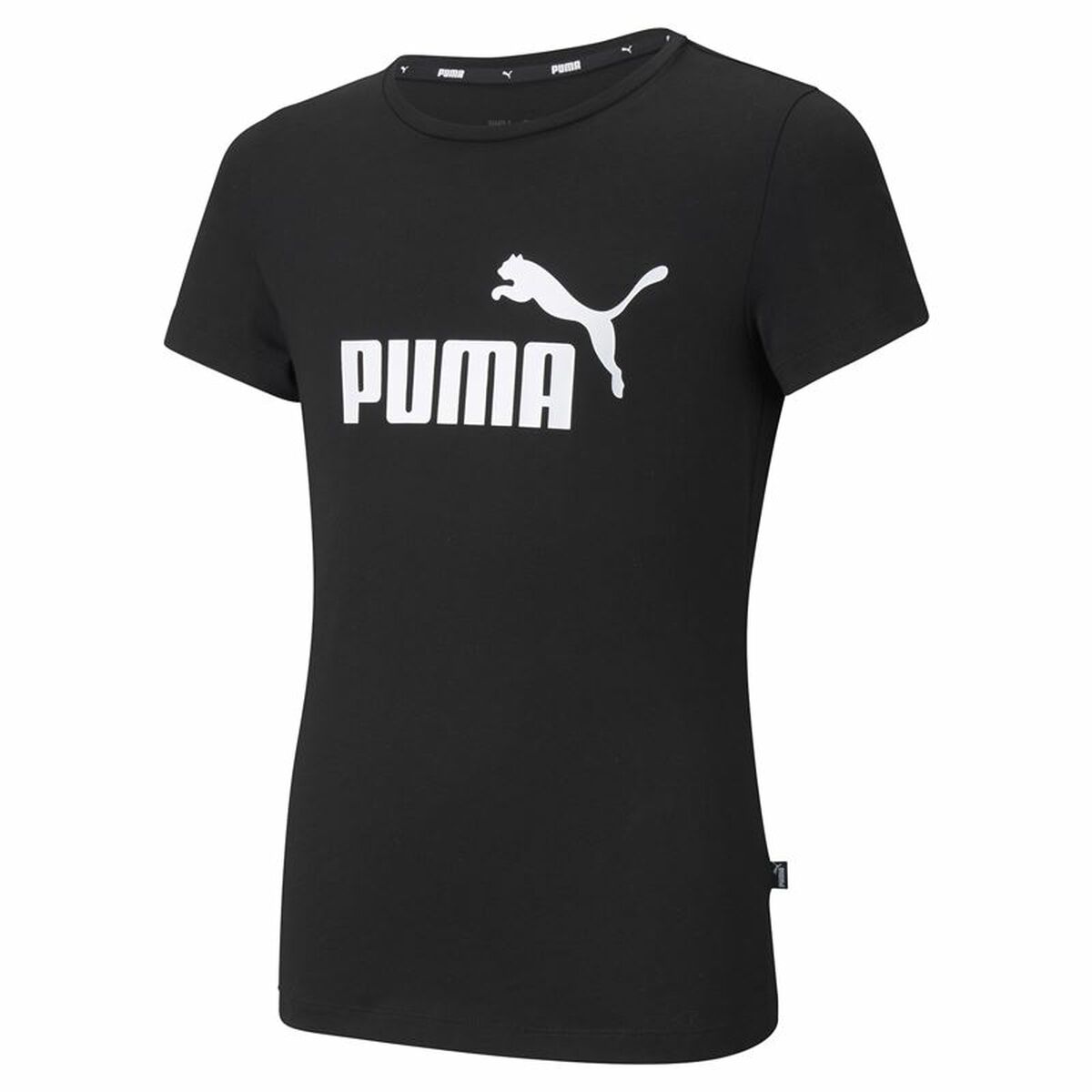 Child's Short Sleeve T-Shirt Puma Ess Logo G Black 7-8 Years