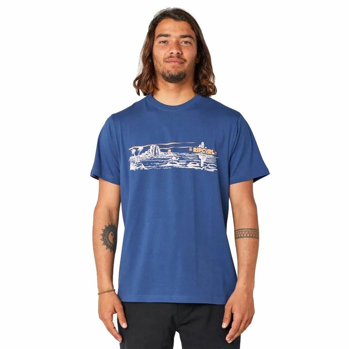 Men’s Short Sleeve T-Shirt Rip Curl Paradise Land Blue M