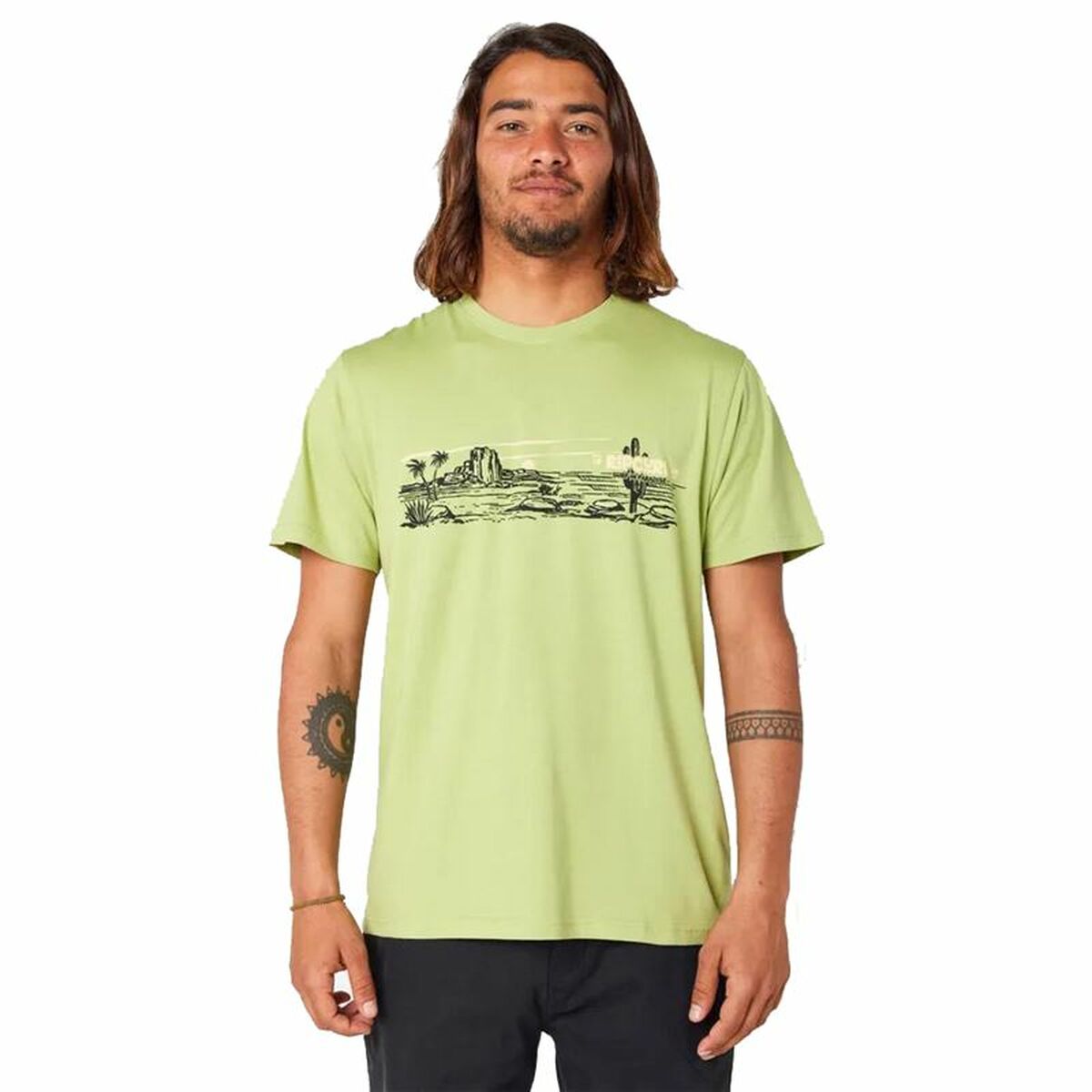 Men’s Short Sleeve T-Shirt Rip Curl Paradise Land Light Green L