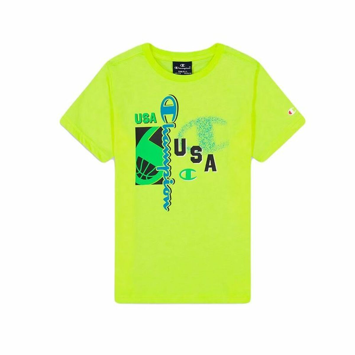 Men’s Short Sleeve T-Shirt Champion Crewneck  Light Green L